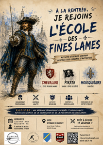 L'ÉCOLE DES FINES LAMES CHOISIS TON HEROS! (Affiche (portrait A3))-1