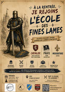 L'ÉCOLE DES FINES LAMES CHOISIS TON HEROS! (Affiche (portrait A3))-3
